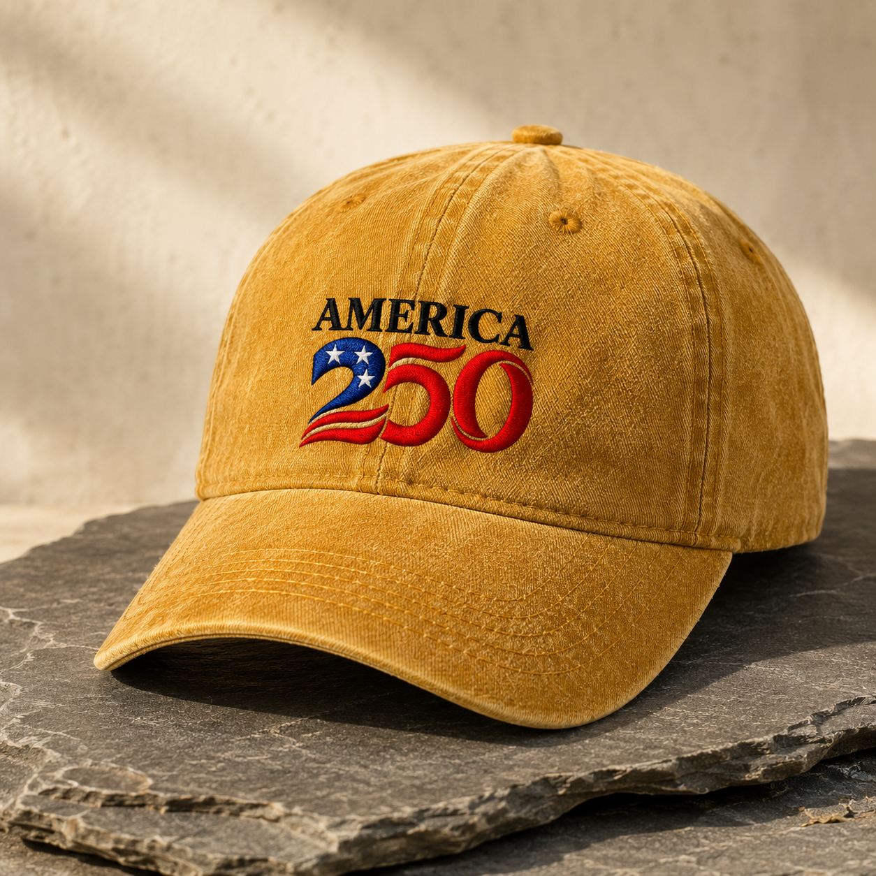 America 250 Washed Cap, Patriotic 1776 2026 Baseball Hat for Semiquincentennial - washed cap - lifestyle view 5
