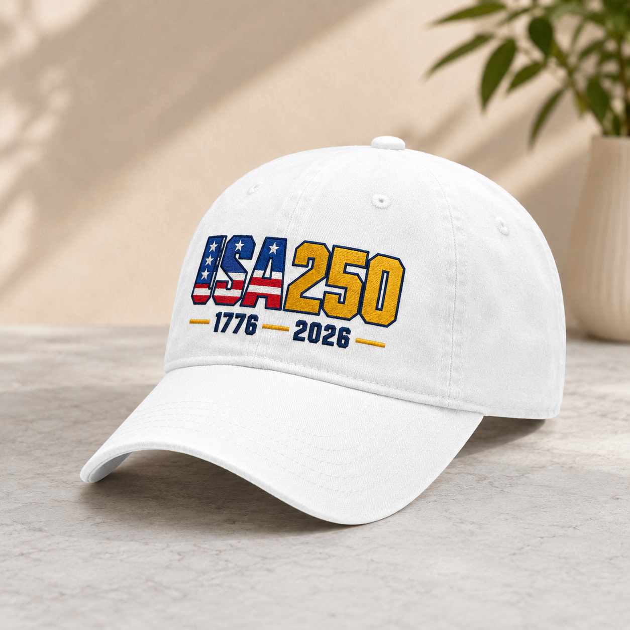 USA250 Washed Cap, 1776 2026 Patriotic America 250 Hat - washed cap - lifestyle view 2