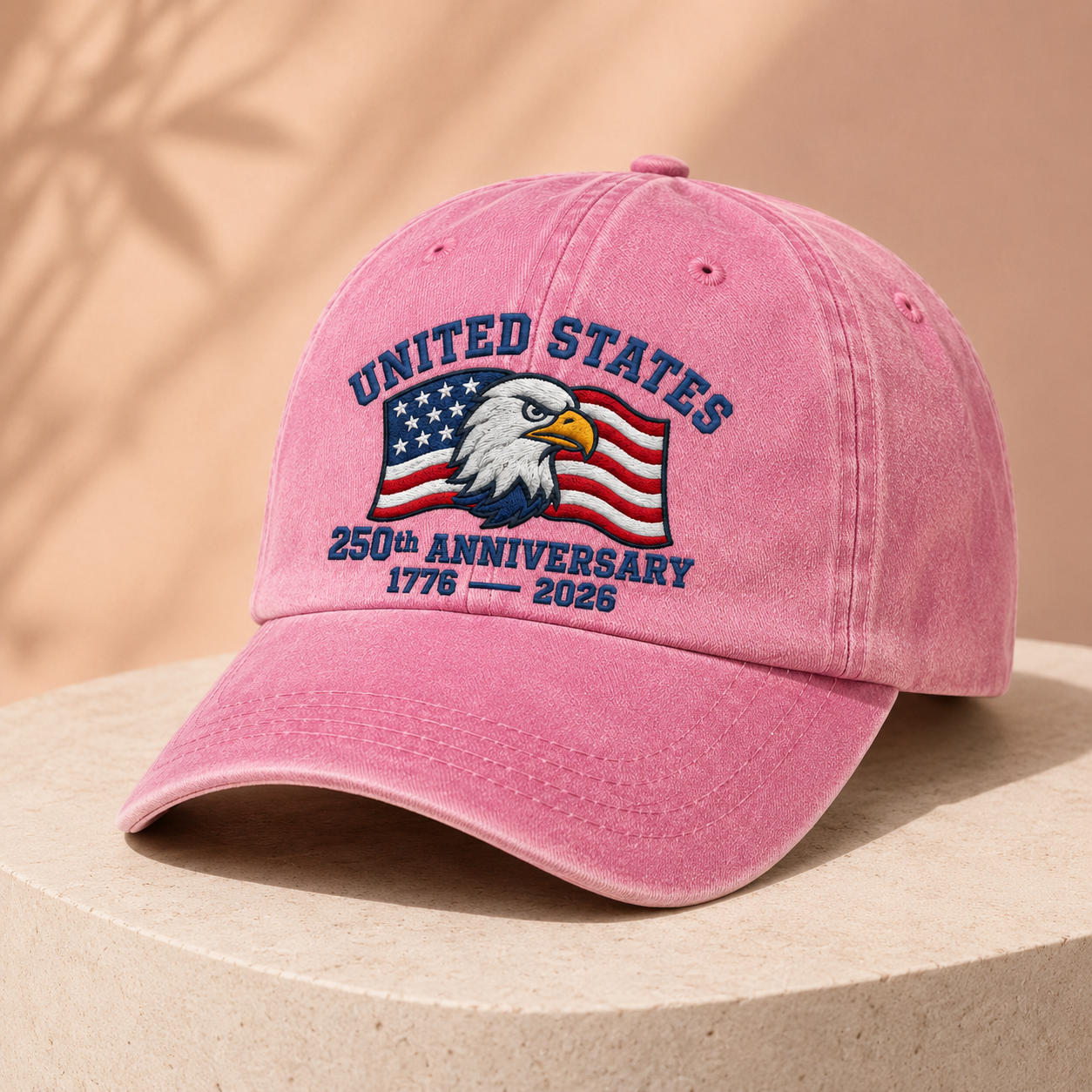 United States 250th Anniversary Washed Cap, Eagle Flag 1776 2026 Patriotic Hat - washed cap - lifestyle view 5