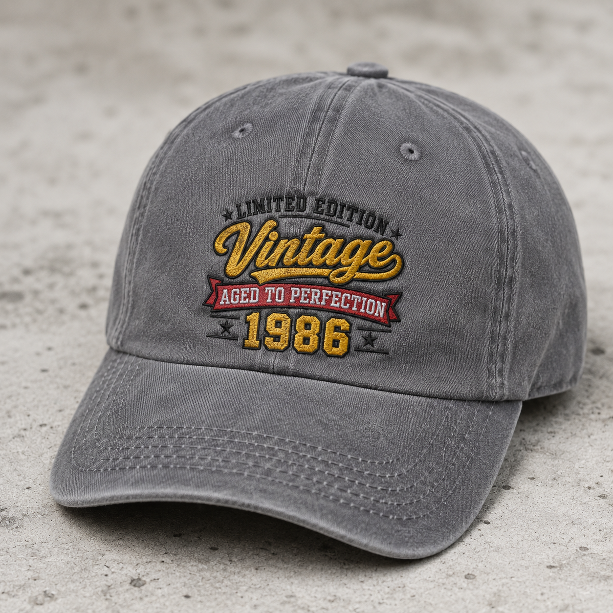 Vintage 1986 Aged to Perfection Washed Cap, Limited Edition Retro Year Hat - Washed Cap - lifestyle view 4