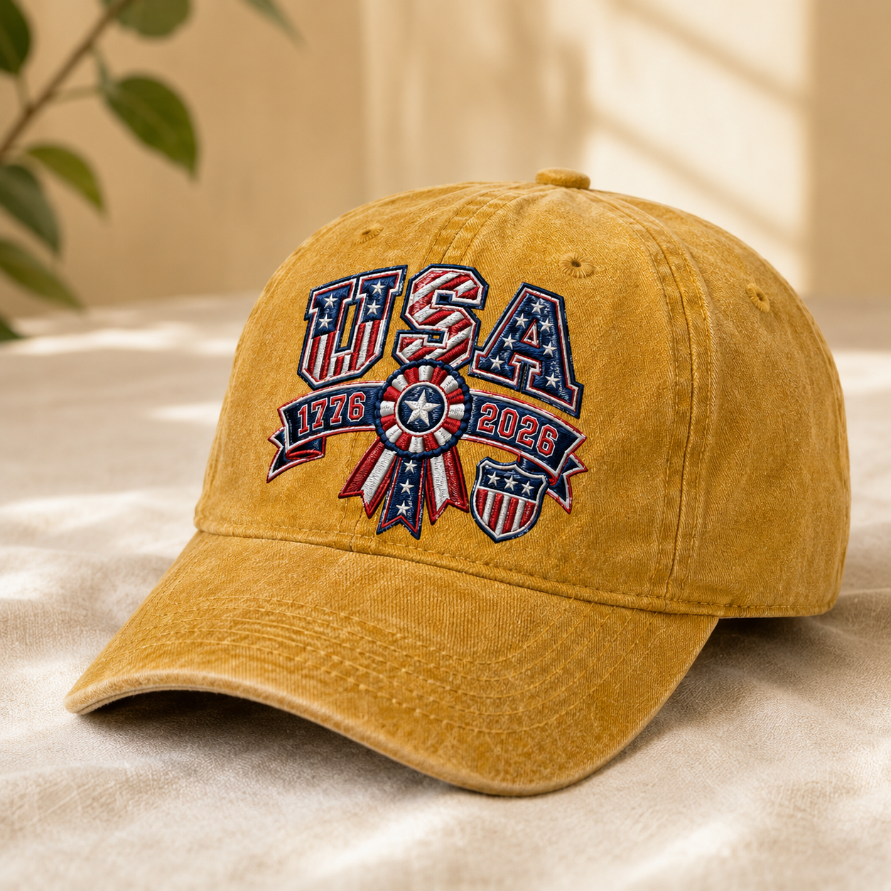 USA 1776 2026 Washed Cap, Patriotic 250th Anniversary Hat - washed cap - lifestyle view 4