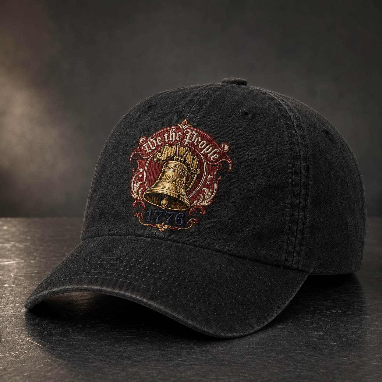 We the People 1776 Liberty Bell Washed Cap, American Constitution Hat - washed cap - lifestyle view 4