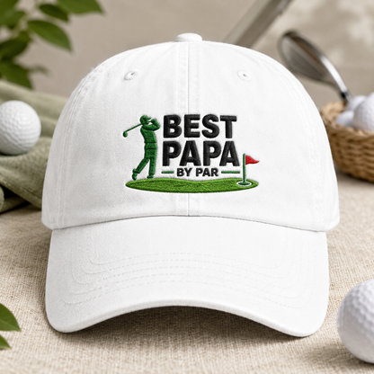 Papa By Par Golf Washed Cap, Embroidered Grandpa Father's Day Gift - Washed Cap - lifestyle view 2