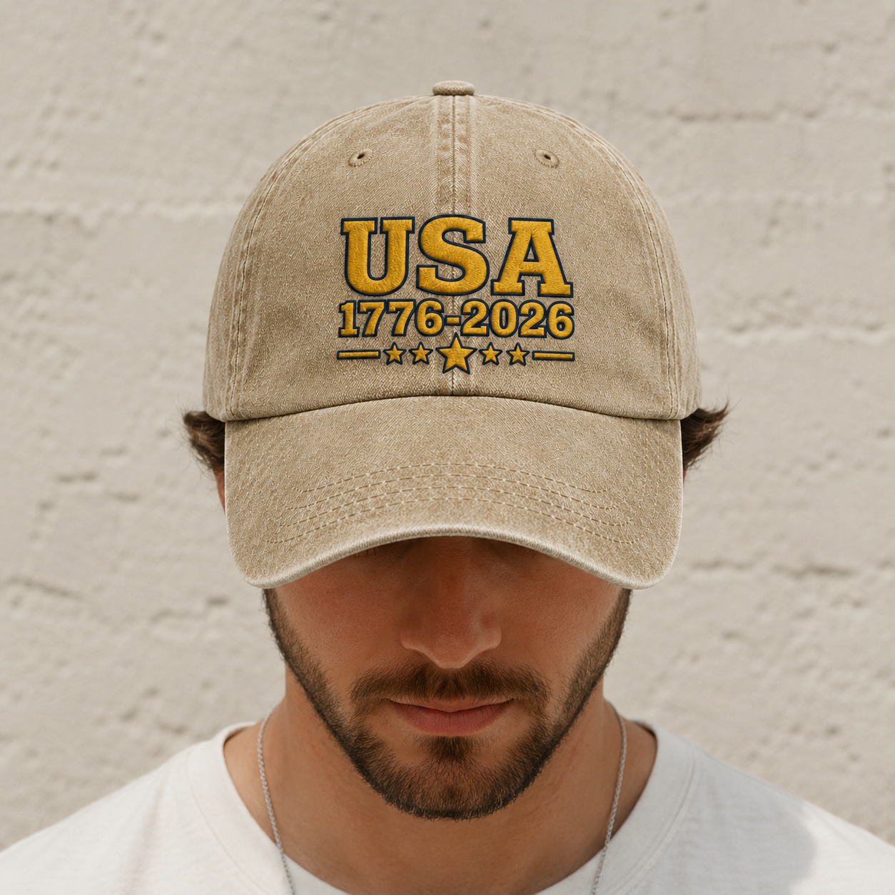 USA 1776-2026 Washed Cap, Patriotic 250th Anniversary Hat - washed cap - lifestyle view 6