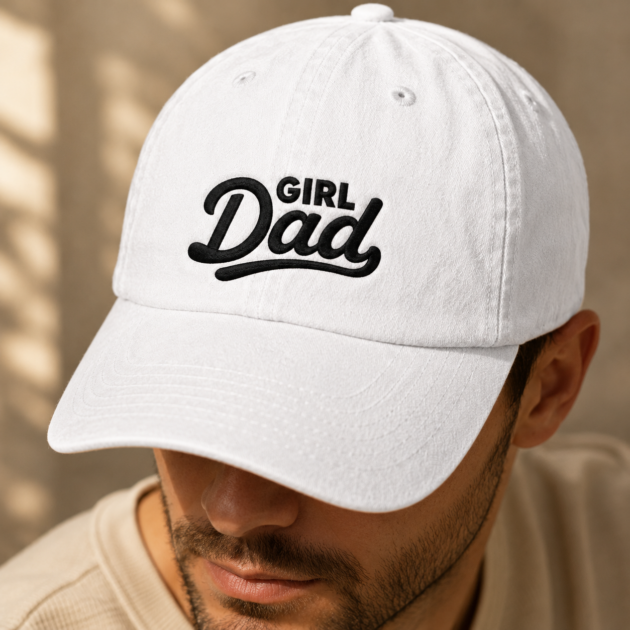 Girl Dad Embroidered Washed Cap, Father's Day Gift for Proud Dads - Washed Cap - lifestyle view 2