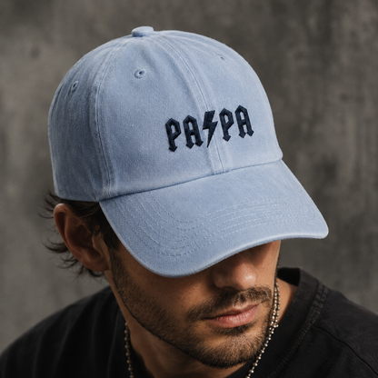 Papa Lightning Washed Cap, Distressed Baseball Hat for Dad Gift - Washed Cap - lifestyle view 3