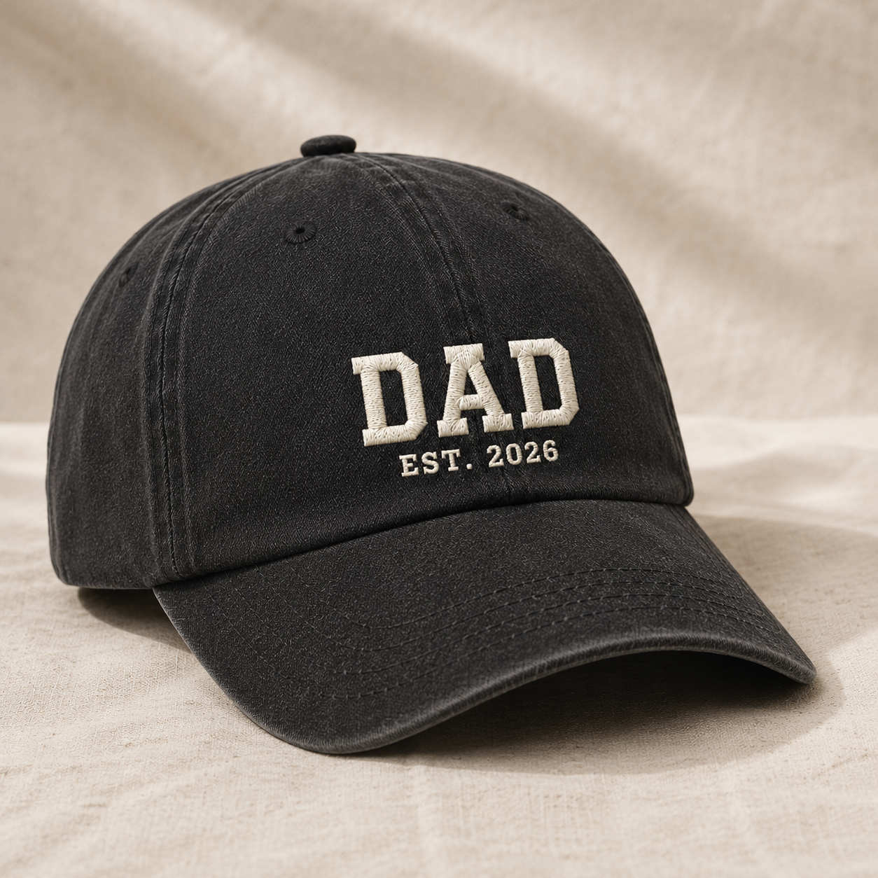 Dad Est. 2026 Washed Cap, New Father Gift Baseball Hat for Father's Day - Washed Cap - lifestyle view 4