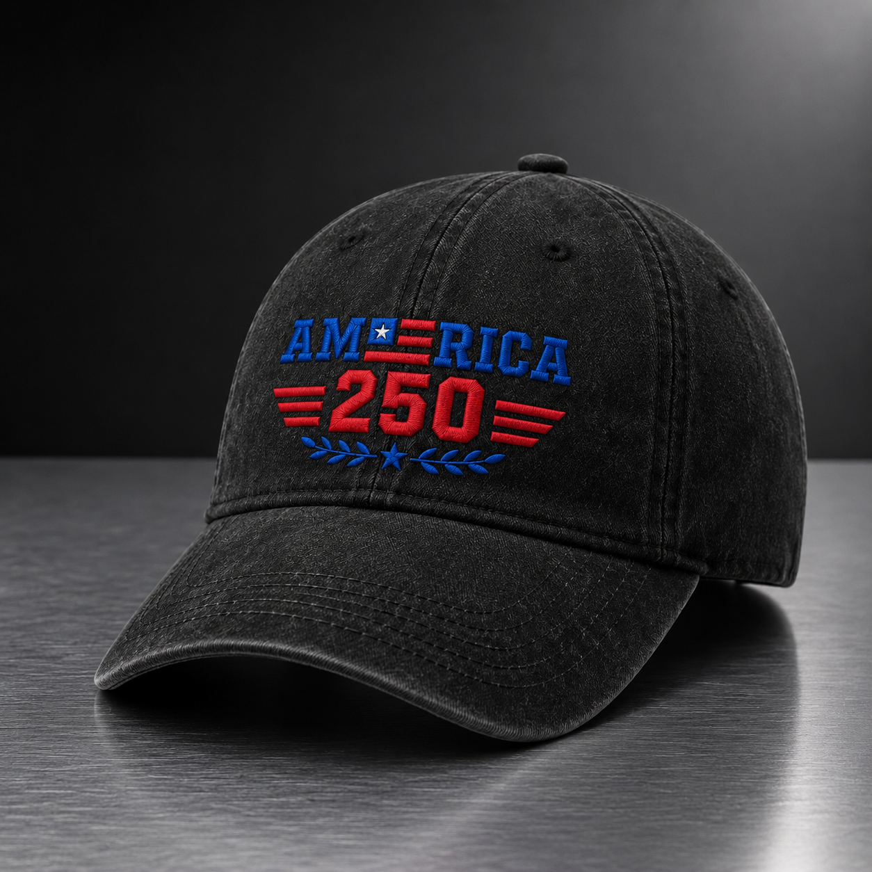 America 250 Washed Cap, Semiquincentennial Embroidered Hat - washed cap - lifestyle view 5