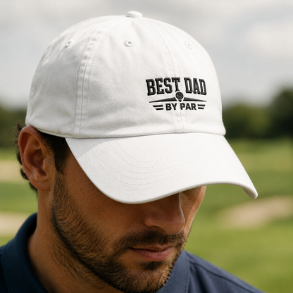 Best Dad By Par Washed Cap, Golf Father Gift Hat for Father's Day - Washed Cap - lifestyle view 3