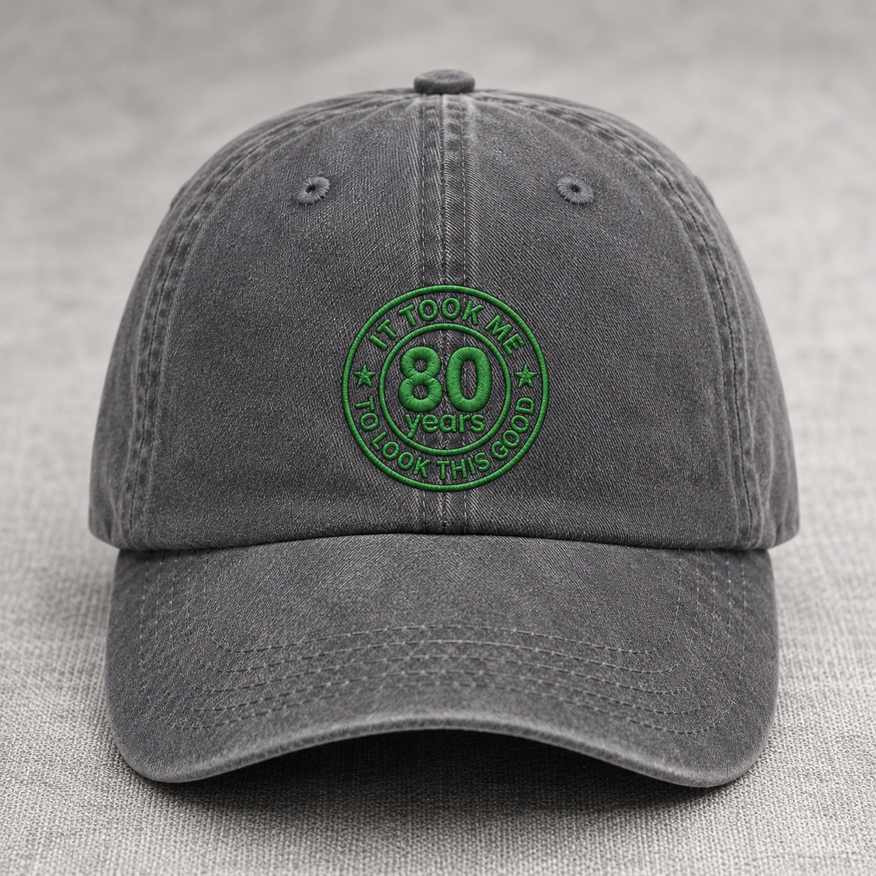 It Took Me 80 Years To Look This Good Washed Cap, 80th Birthday Hat - Washed Cap - lifestyle view 4