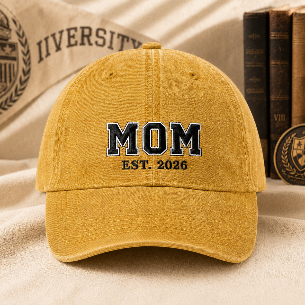 Mom Est. 2026 Washed Cap, Embroidered New Mom Baseball Hat Gift - Washed Cap - lifestyle view 5