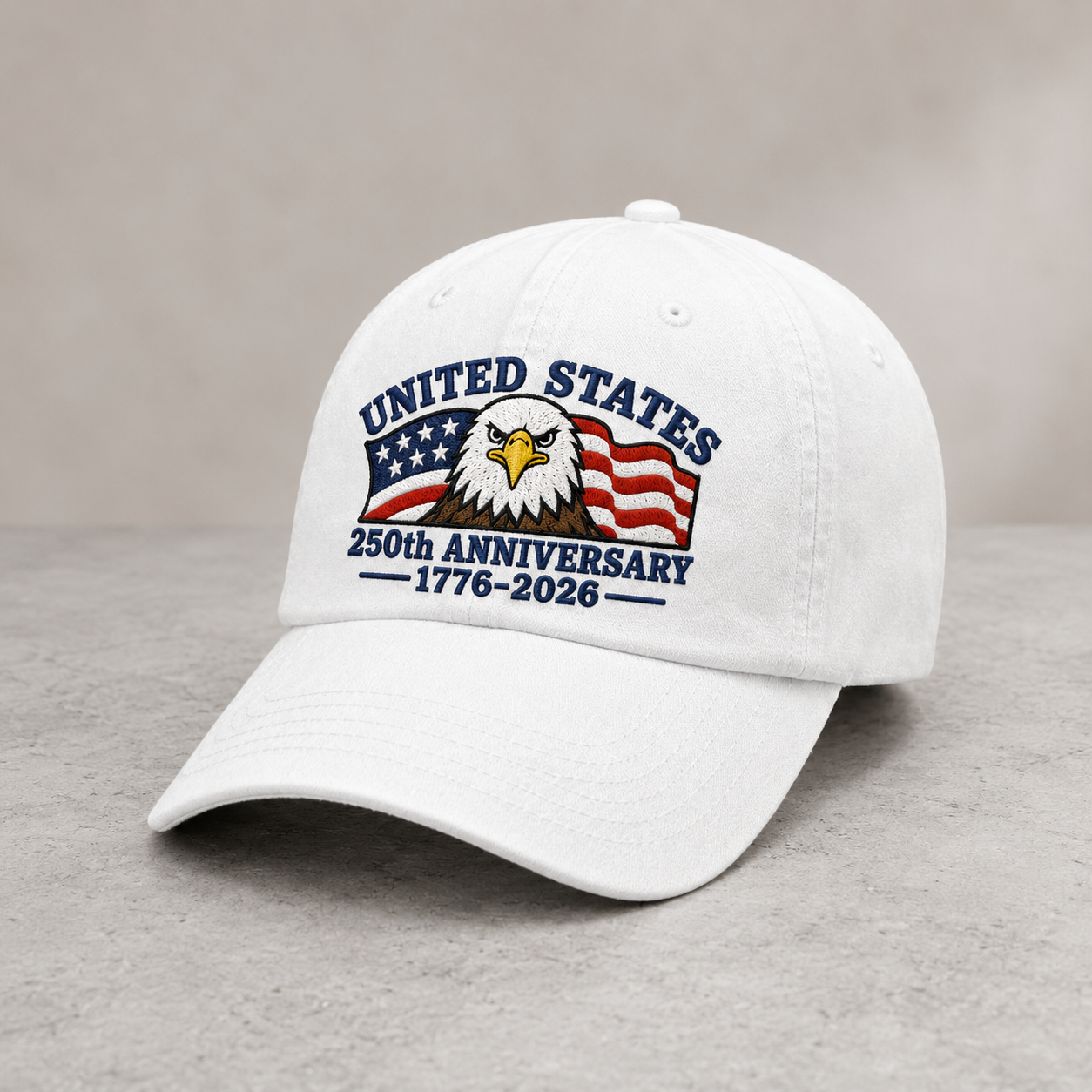United States 250th Anniversary Washed Cap, 1776-2026 Patriotic Eagle Hat - washed cap - lifestyle view 2
