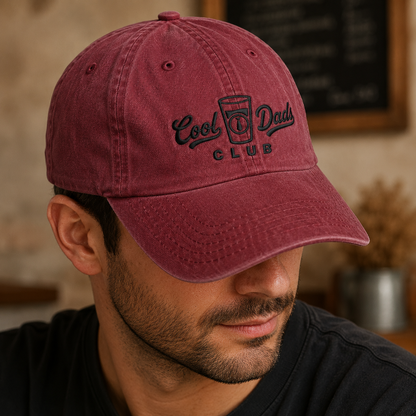 Cool Dads Club Washed Cap, Embroidered Beer Glass Dad Hat for Father's Day - Washed Cap - lifestyle view 4