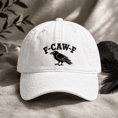F-Caw-F Crow Washed Cap, Sarcastic Raven Bird Hat - Washed Cap - lifestyle view 2