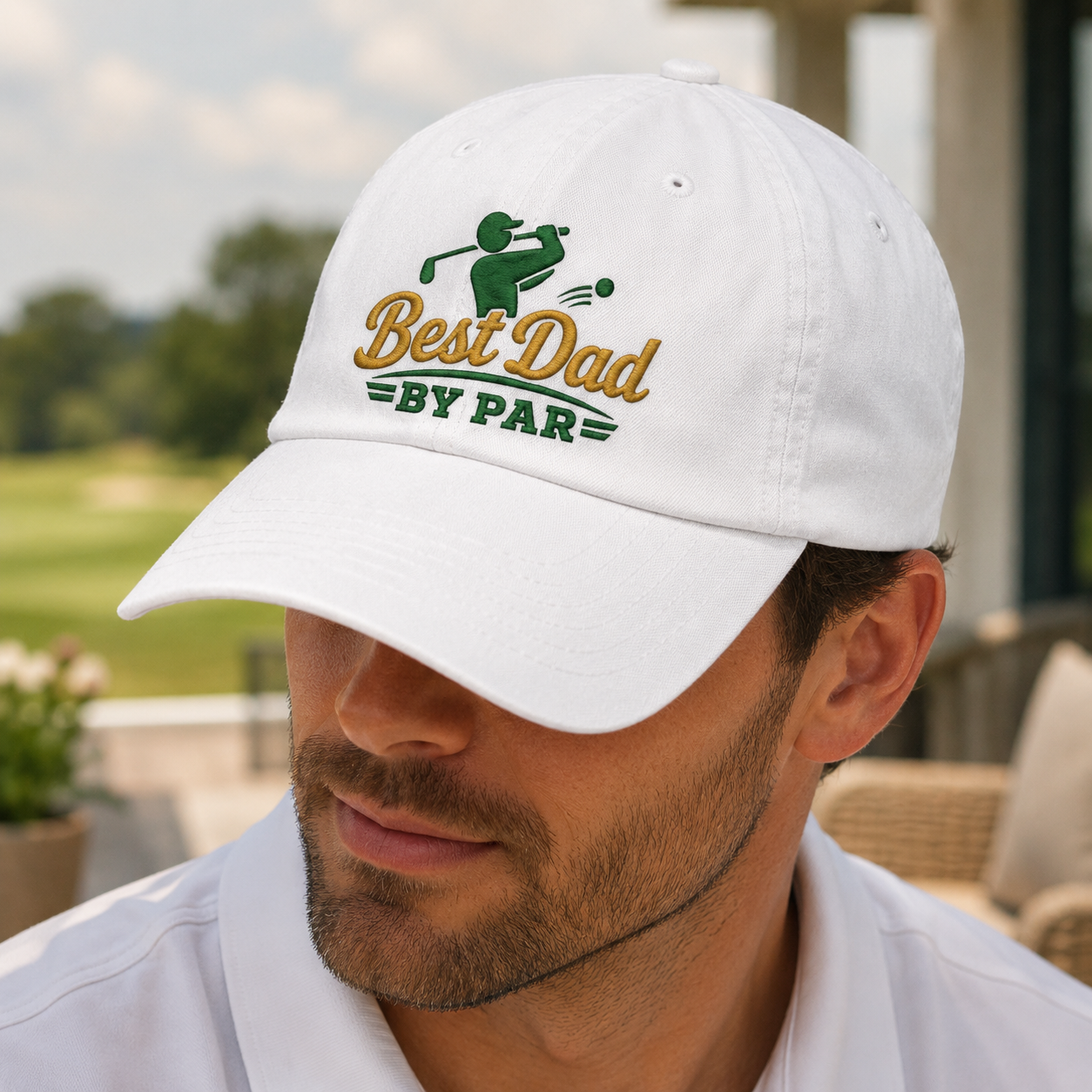 Best Dad By Par Golf Washed Cap, Funny Father's Day Dad Hat - Washed Cap - lifestyle view 4