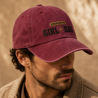 Girl Dad Limited Edition Washed Cap, Embroidered Father's Day Hat for Dads - Washed Cap - lifestyle view 4