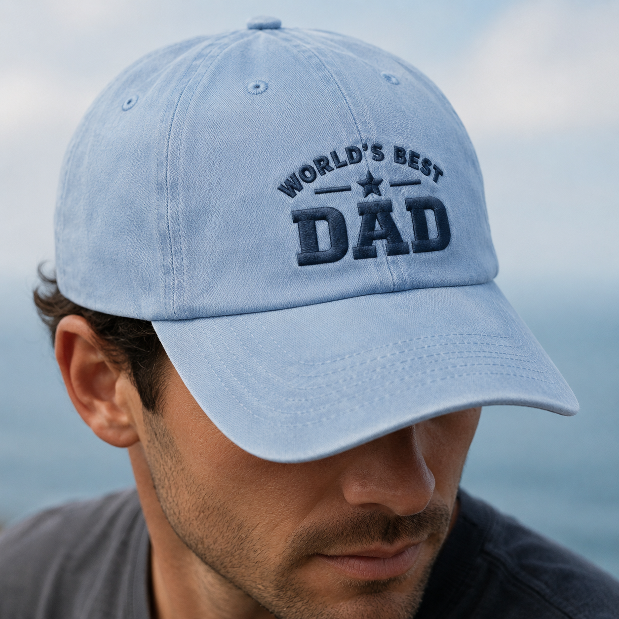 World's Best Dad Washed Cap, Father's Day Hat Gift for Dads - Washed Cap - lifestyle view 4