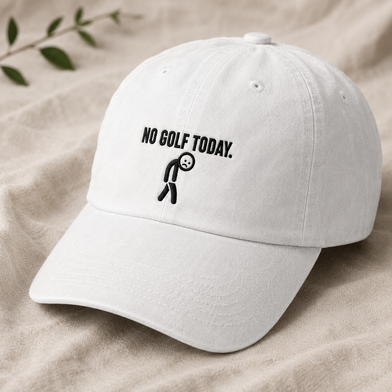 No Golf Today Washed Cap, Funny Golfer Dad Hat for Course Humor Fans - Washed Cap - lifestyle view 2