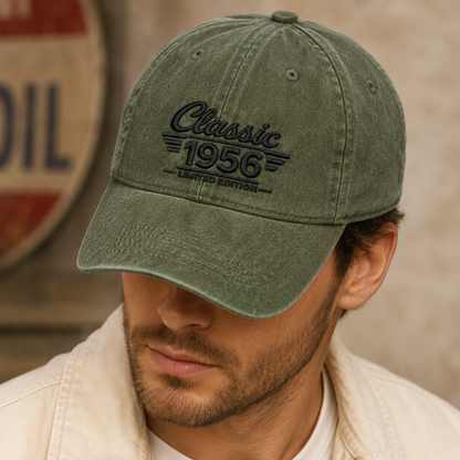Classic 1956 Limited Edition Washed Cap, Vintage Birthday Year Hat - Washed Cap - lifestyle view 3