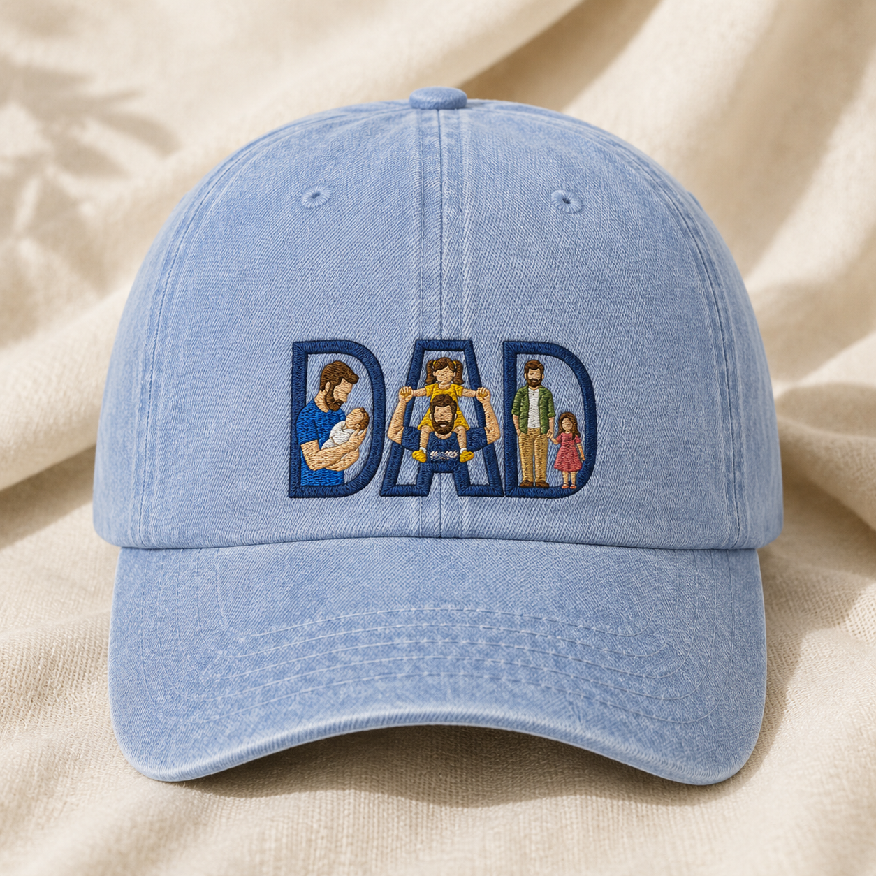 Dad Embroidered Washed Cap, Fatherhood Family Baseball Hat Gift - Washed Cap - lifestyle view 2