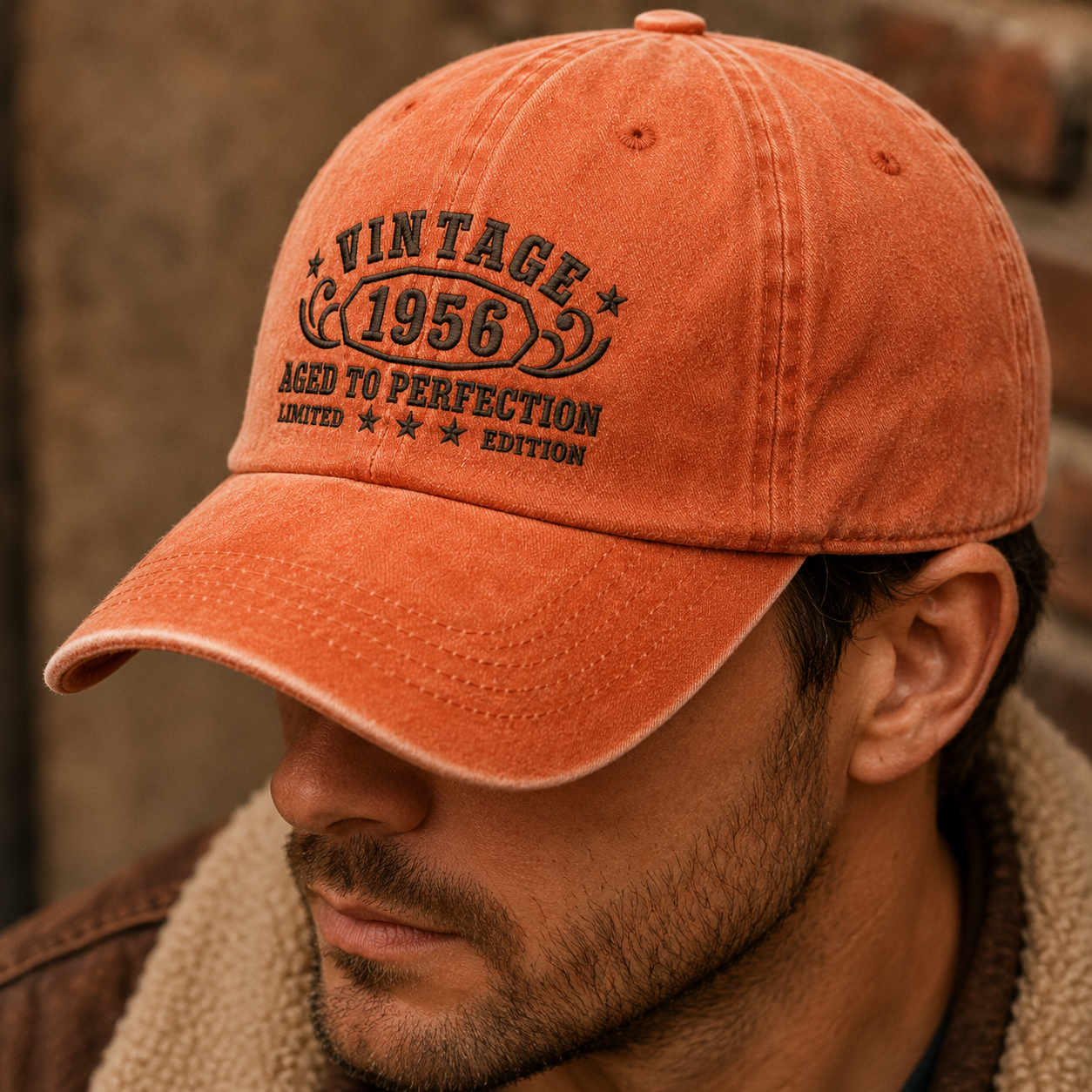 Vintage 1956 Aged To Perfection Washed Cap, Limited Edition Birthday Gift - Washed Cap - lifestyle view 8