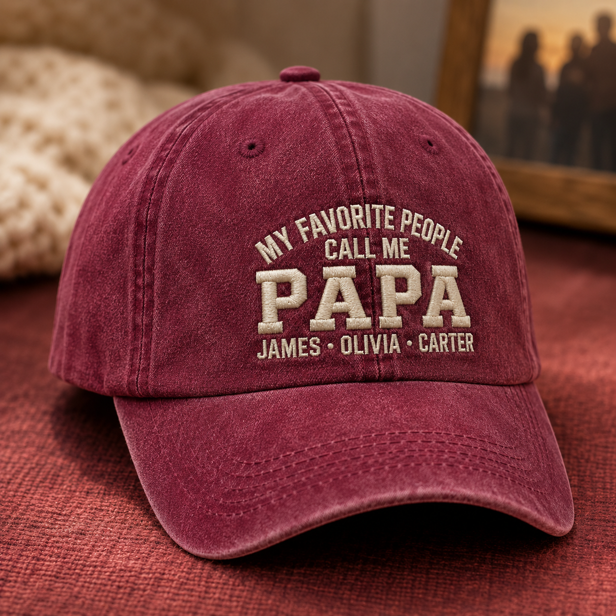 My Favorite People Call Me Papa Washed Cap, Personalized Grandpa Hat Gift - Washed Cap - lifestyle view 5