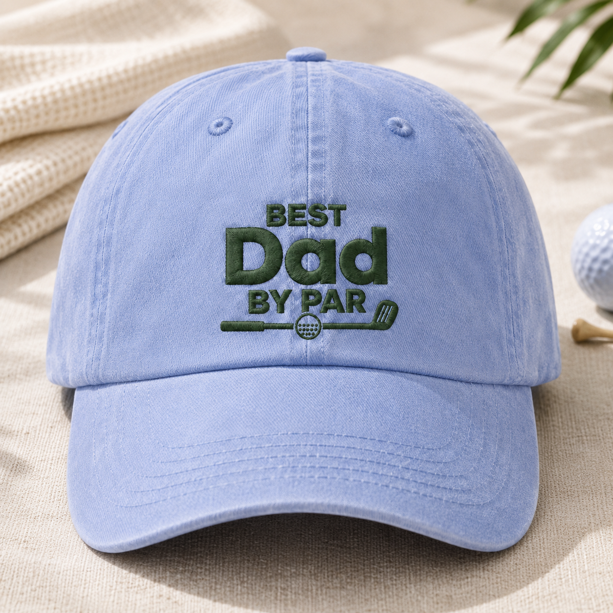 Dad By Par Washed Cap, Funny Golf Dad Hat Fathers Day Gift - Washed Cap - lifestyle view 2