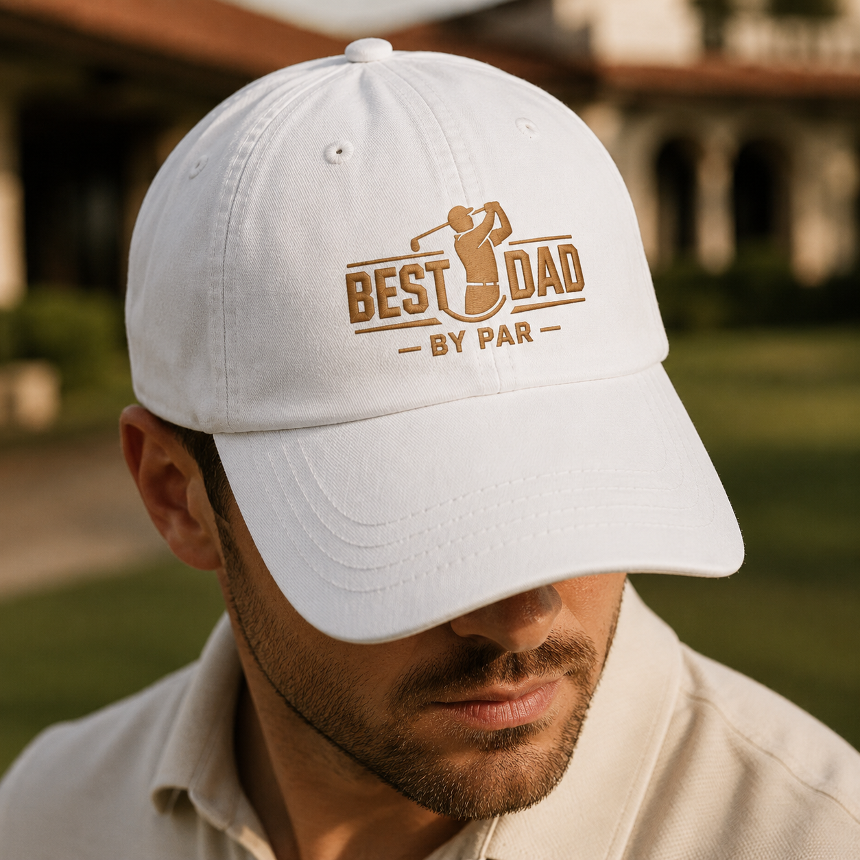 Best Dad By Par Washed Cap, Golf Dad Father's Day Hat - Washed Cap - lifestyle view 4