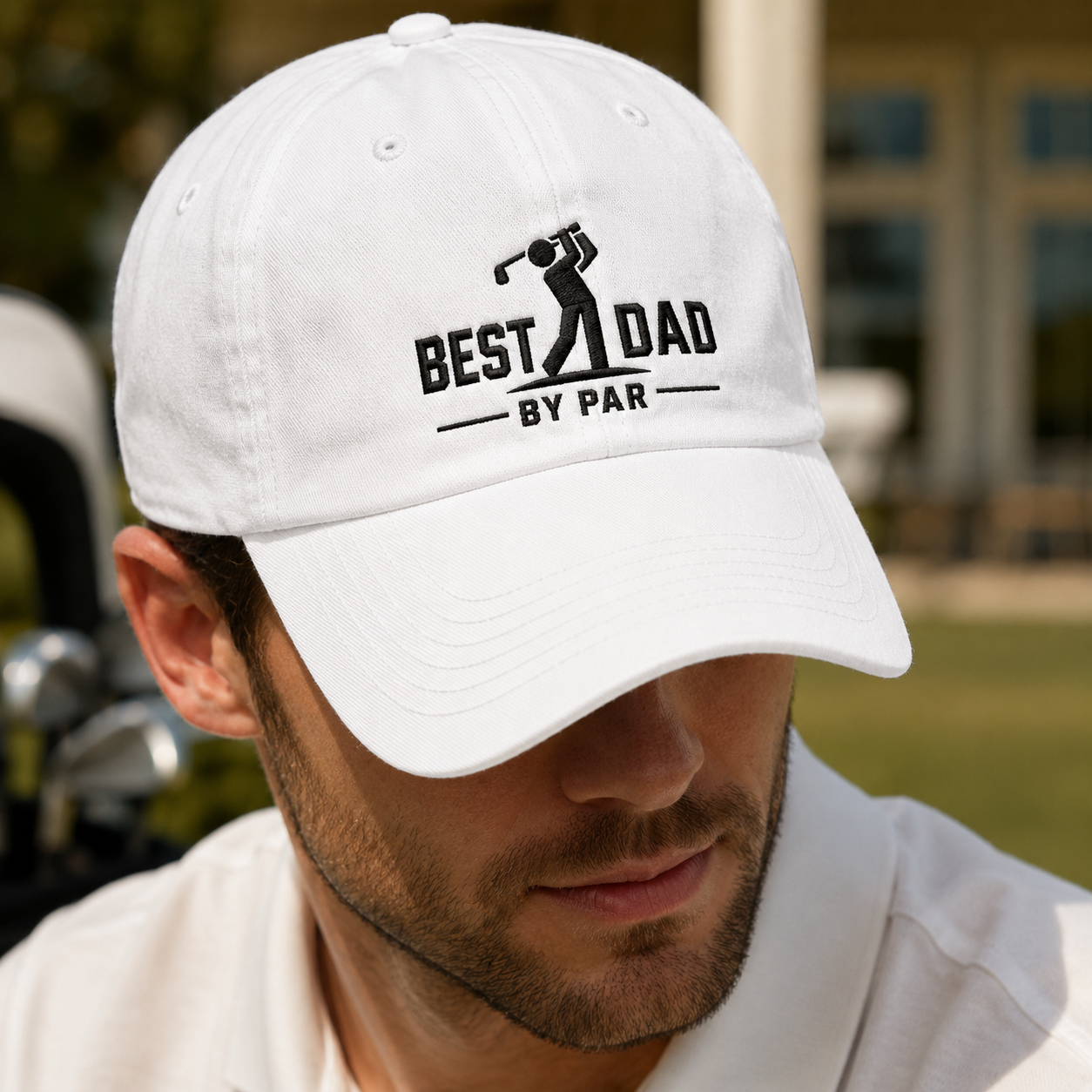 Best Dad By Par Golf Washed Cap, Fathers Day Golfer Gift Hat - Washed Cap - lifestyle view 4