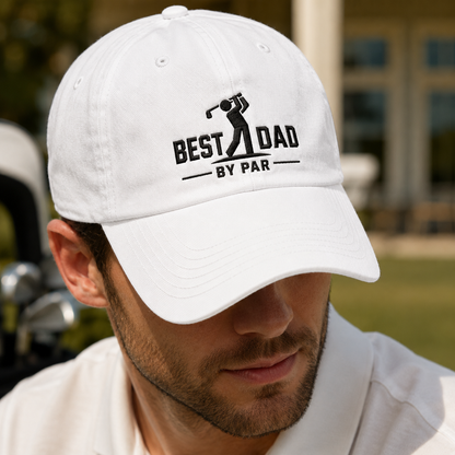 Best Dad By Par Golf Washed Cap, Fathers Day Golfer Gift Hat - Washed Cap - lifestyle view 4