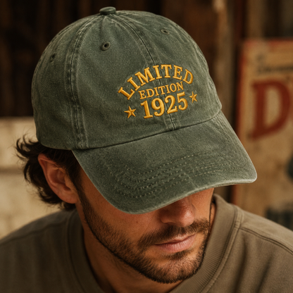 Limited Edition 1925 Washed Cap, Vintage Embroidered Baseball Hat - Washed Cap - lifestyle view 3