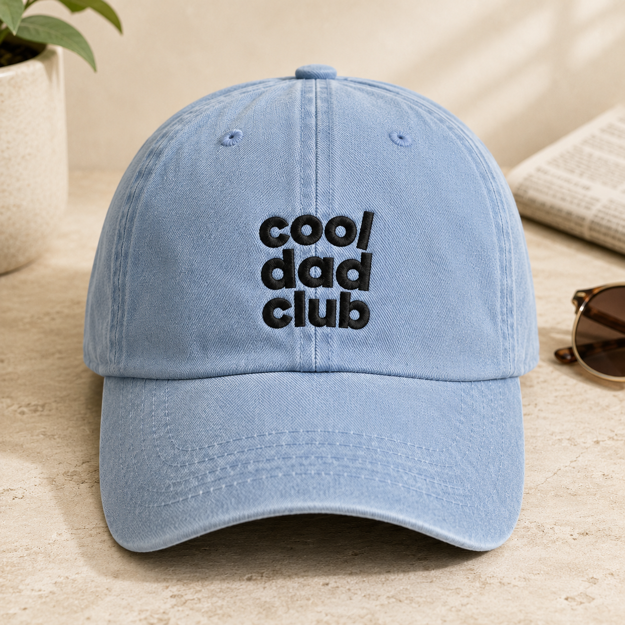 Cool Dad Club Washed Cap, Father's Day Gift for Dads - Washed Cap - detail view