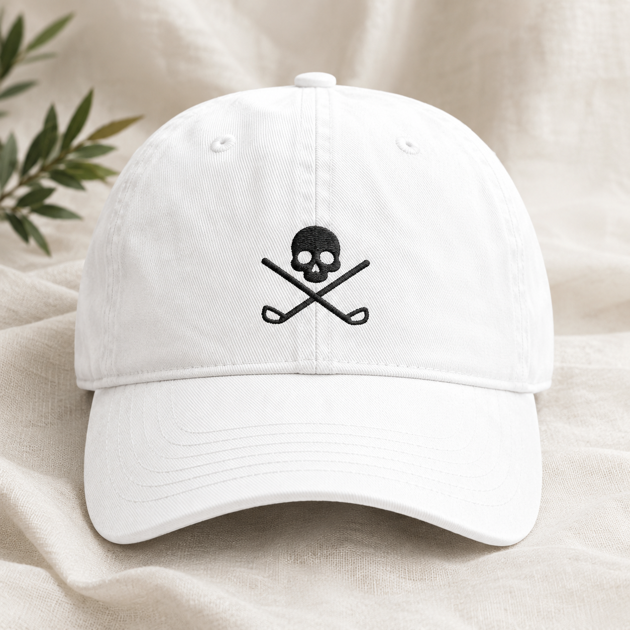 Skull Golf Washed Cap, Crossed Clubs Hat for Golfers - Washed Cap - lifestyle view 2