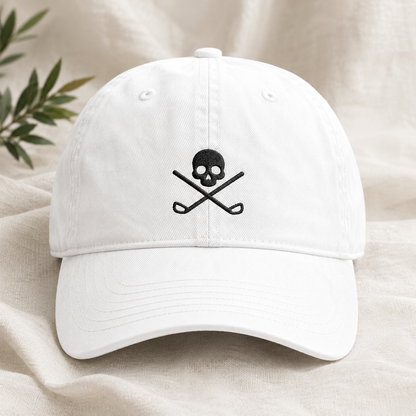 Skull Golf Washed Cap, Crossed Clubs Hat for Golfers - Washed Cap - lifestyle view 2