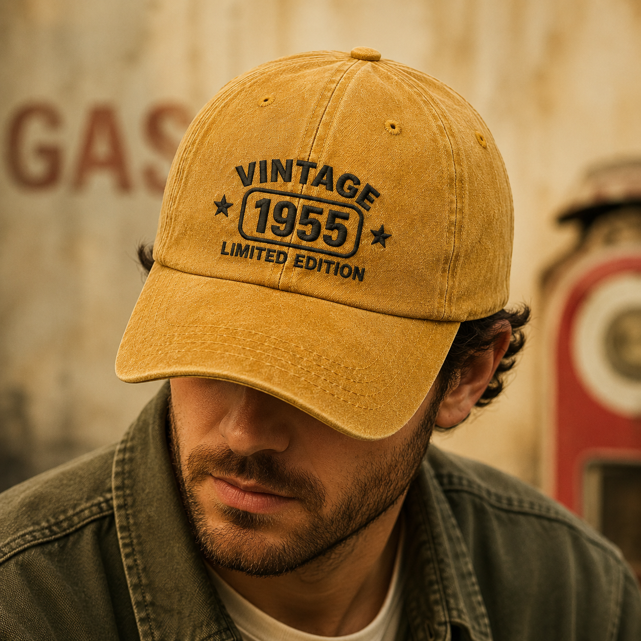 Vintage 1955 Limited Edition Washed Cap, 70th Birthday Hat for Men Women - Washed Cap - lifestyle view 7