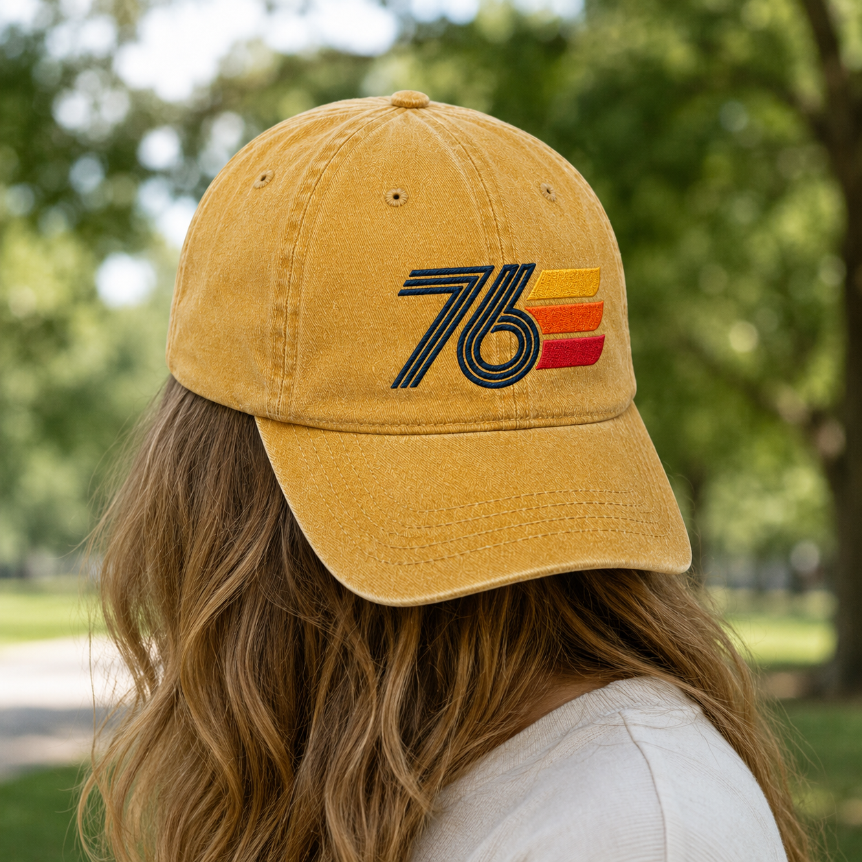 Vintage 76 Washed Cap, Retro Patriotic Bicentennial Style Hat - washed cap - lifestyle view 7