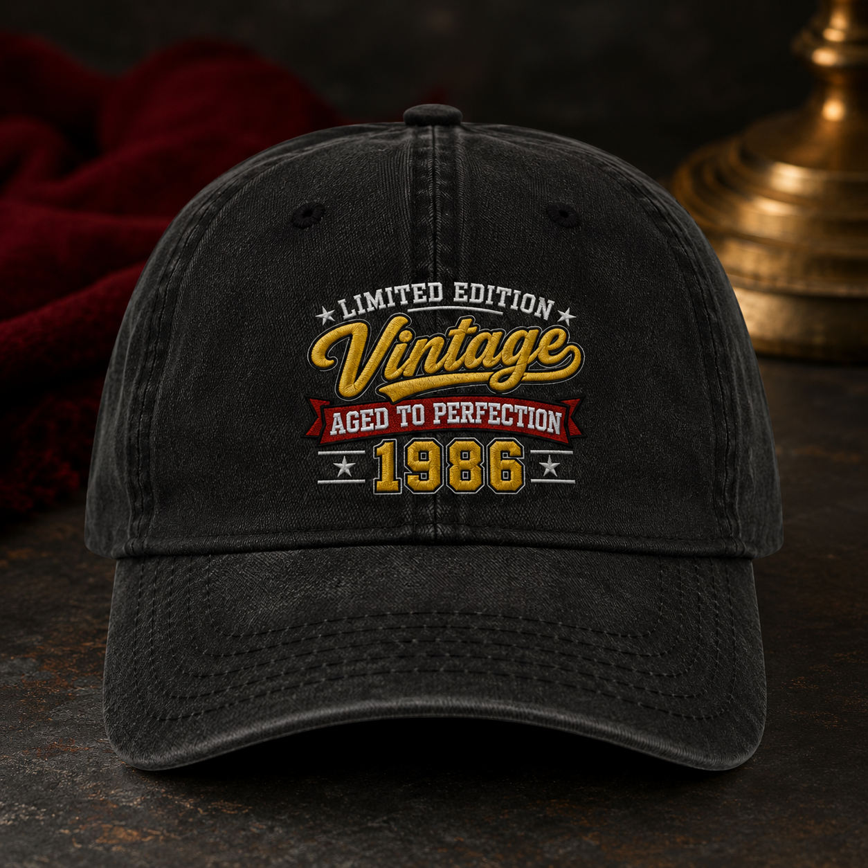 Vintage 1986 Aged to Perfection Washed Cap, Limited Edition Retro Year Hat - Washed Cap - lifestyle view 3