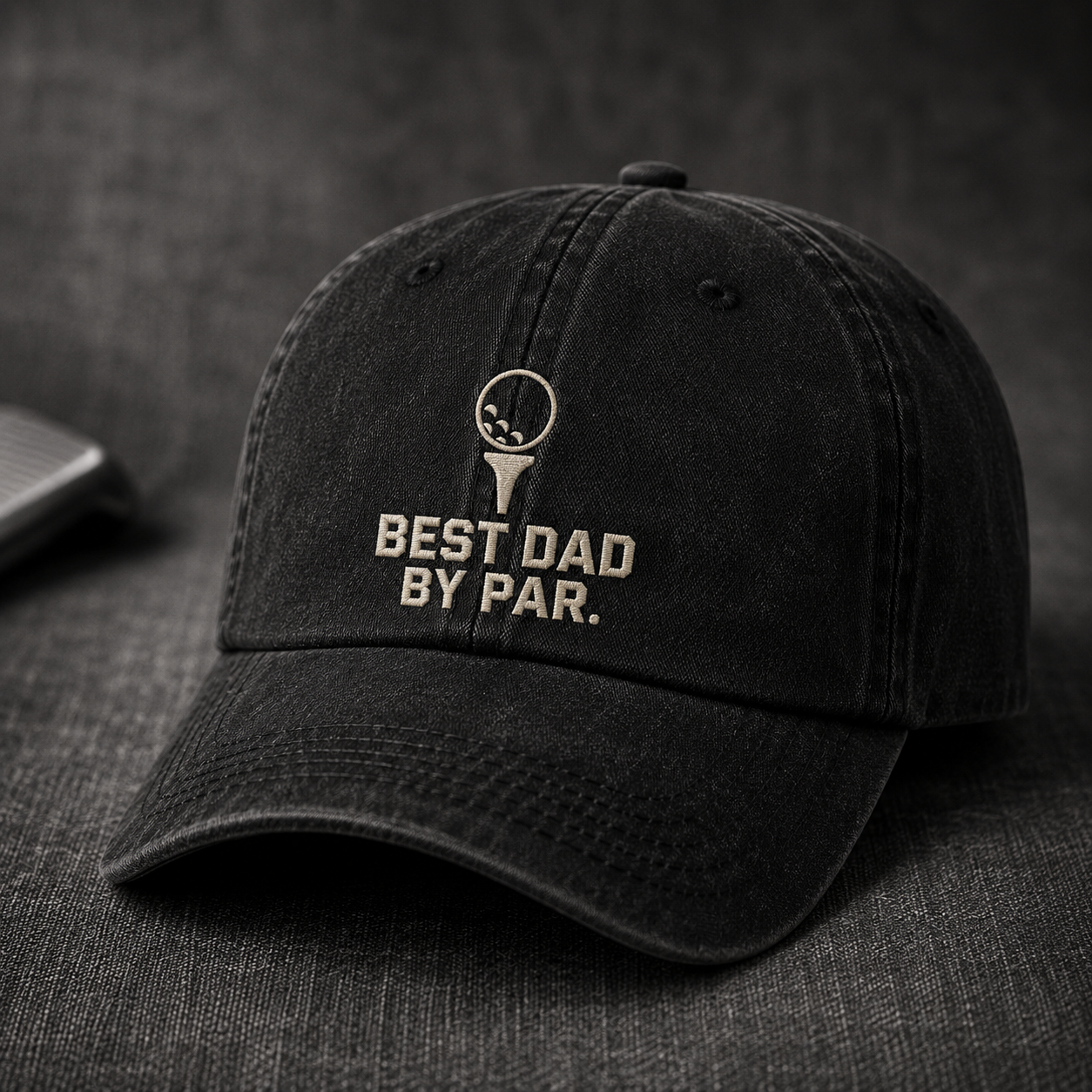 Dad By Par Golf Washed Cap, Father's Day Gift for Golfer Fathers - Washed Cap - lifestyle view 2