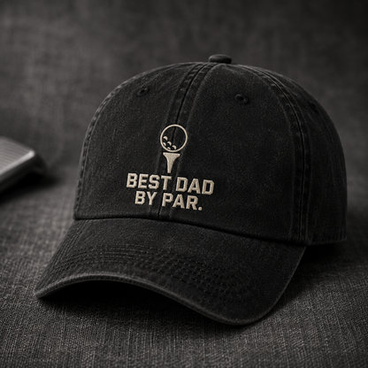 Dad By Par Golf Washed Cap, Father's Day Gift for Golfer Fathers - Washed Cap - lifestyle view 2