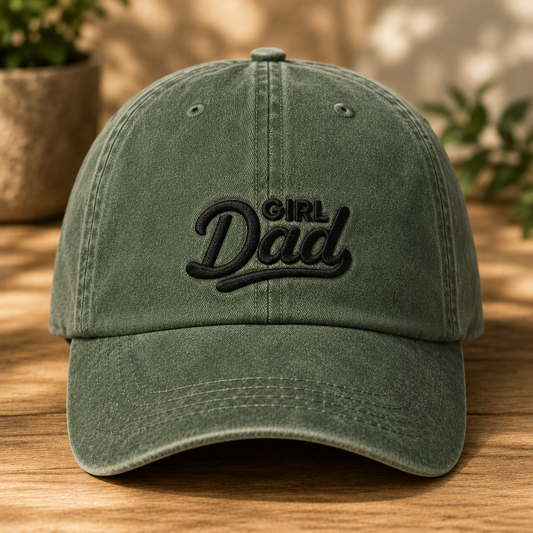 Girl Dad Embroidered Washed Cap, Father's Day Gift for Proud Dads - Washed Cap - lifestyle view 6
