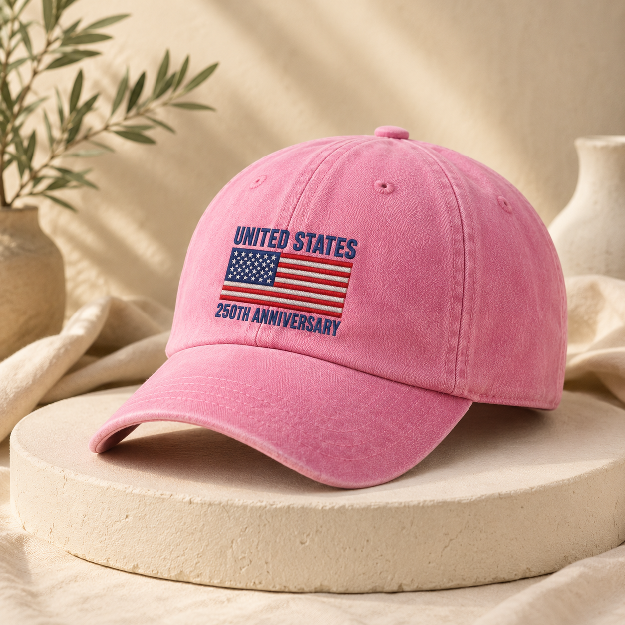 United States 250th Anniversary Washed Cap, Patriotic Flag Hat for America 250 Celebration - washed cap - lifestyle view 4