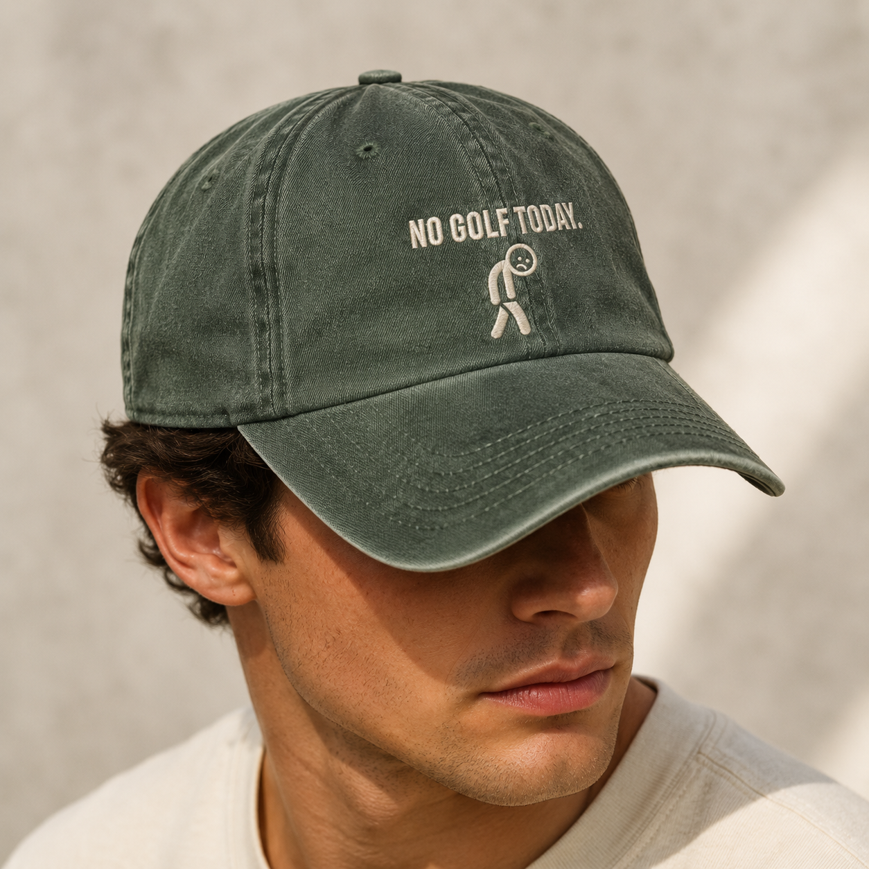 No Golf Today Washed Cap, Funny Golfer Dad Hat for Course Humor Fans - Washed Cap - lifestyle view 4
