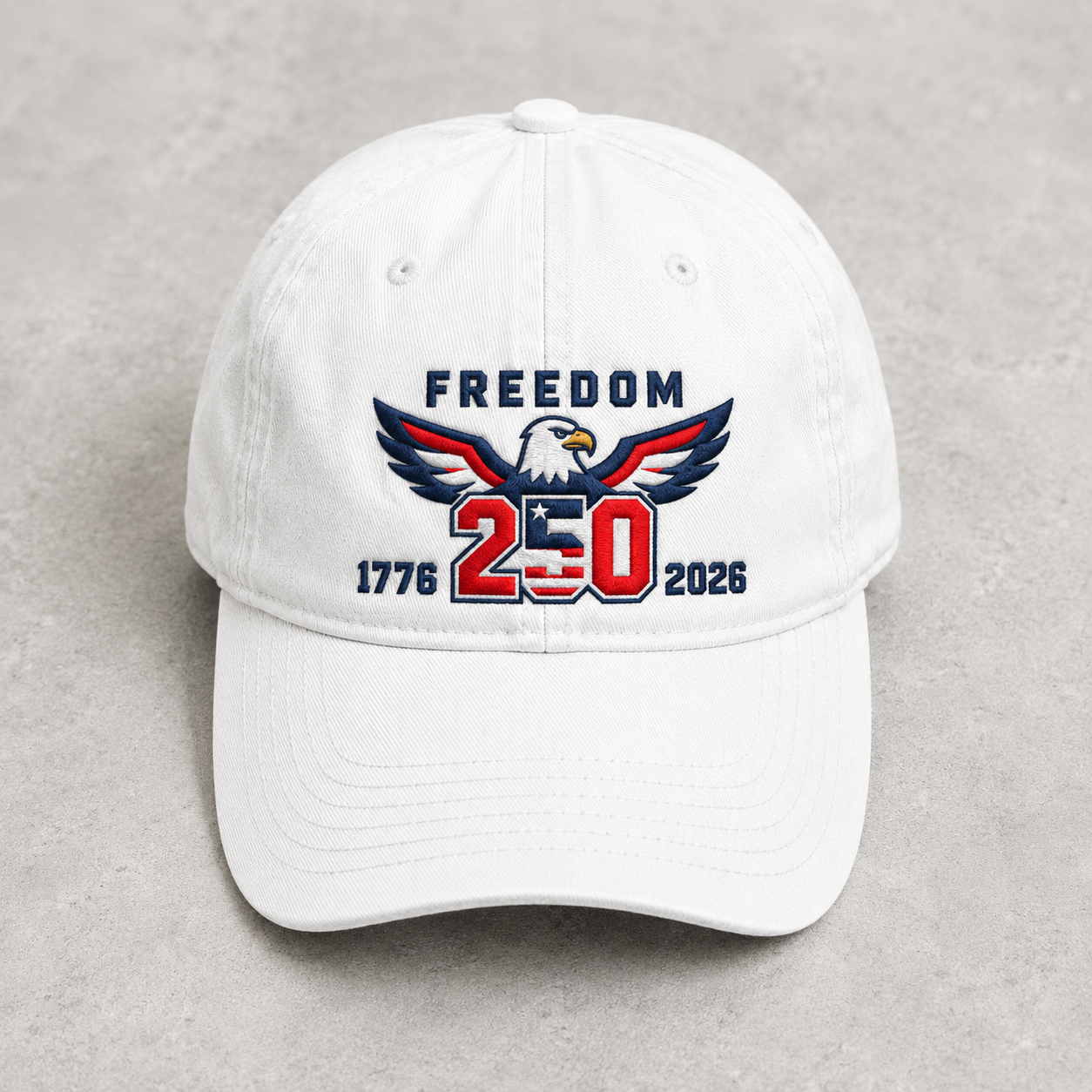 Freedom 250 Washed Cap, Patriotic Eagle 1776 2026 America Hat - washed cap - lifestyle view 3