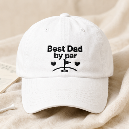 Best Dad by Par Washed Cap, Golf Father Gift Hat - Washed Cap - lifestyle view 2