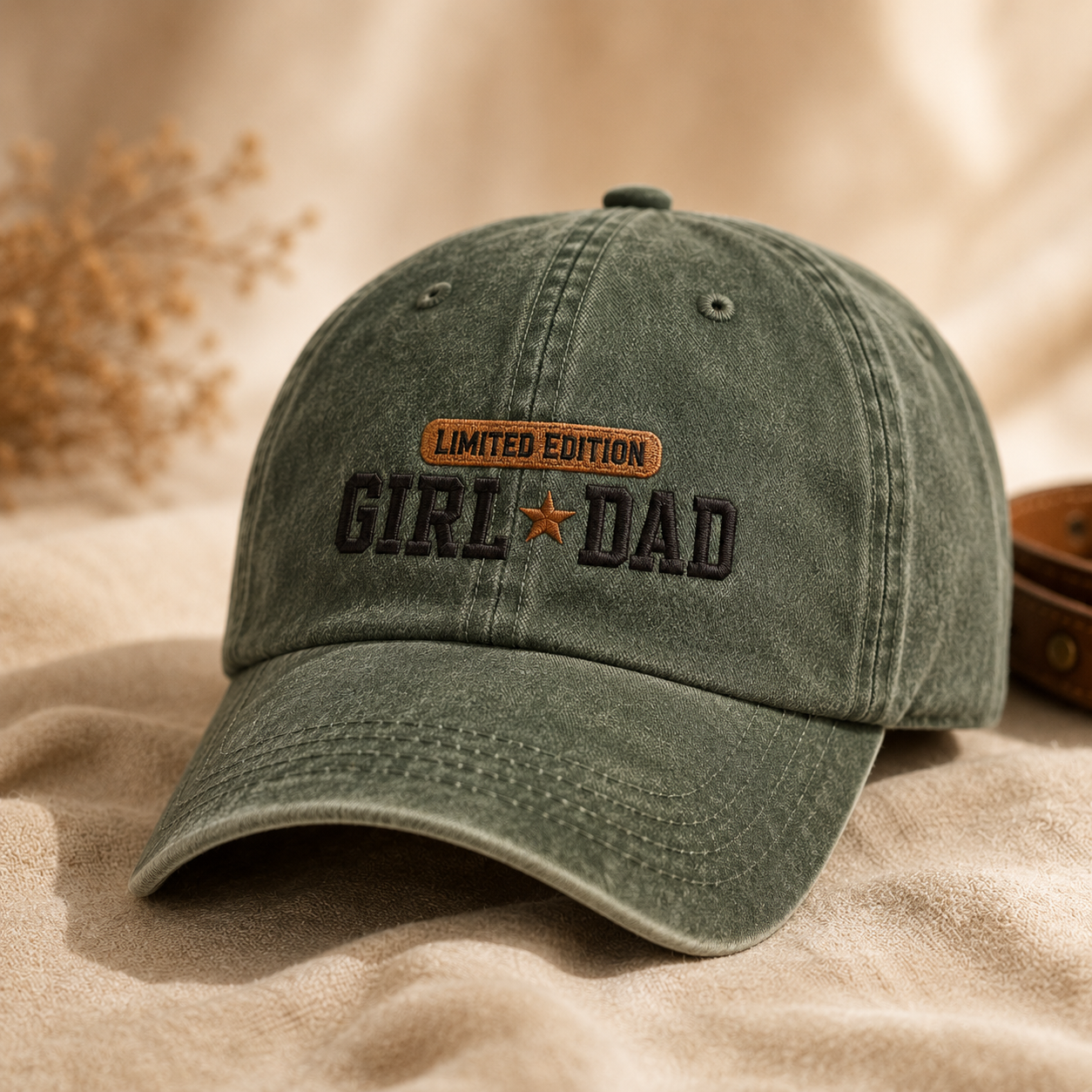 Girl Dad Limited Edition Washed Cap, Embroidered Father's Day Hat for Dads - Washed Cap - lifestyle view 2