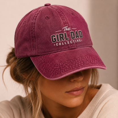 The Girl Dad Collective Washed Cap, Proud Dad Hat for Father's Day Gift - Washed Cap - lifestyle view 4