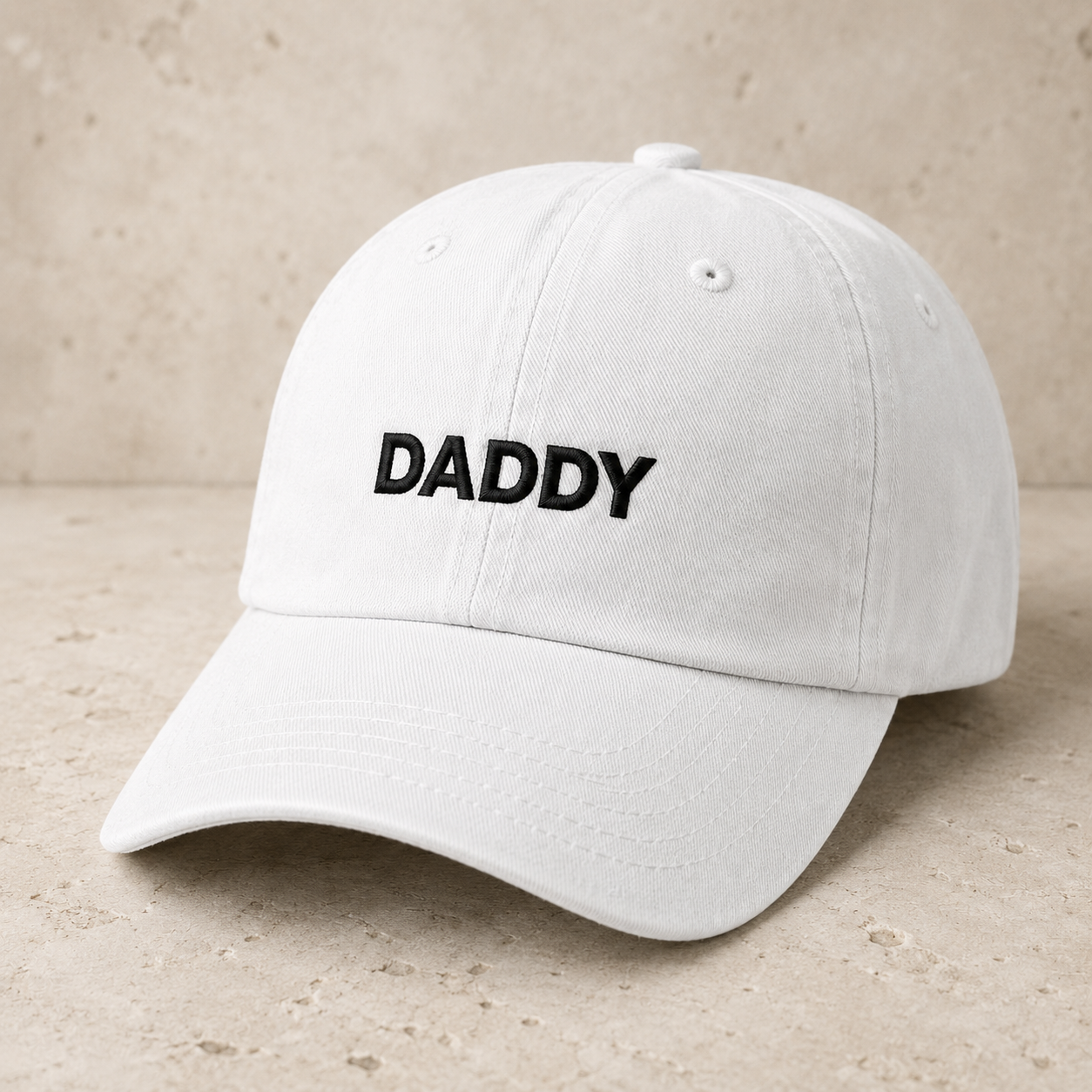 Daddy Embroidered Washed Cap, Funny Dad Hat Gift for Father's Day - Washed Cap - detail view