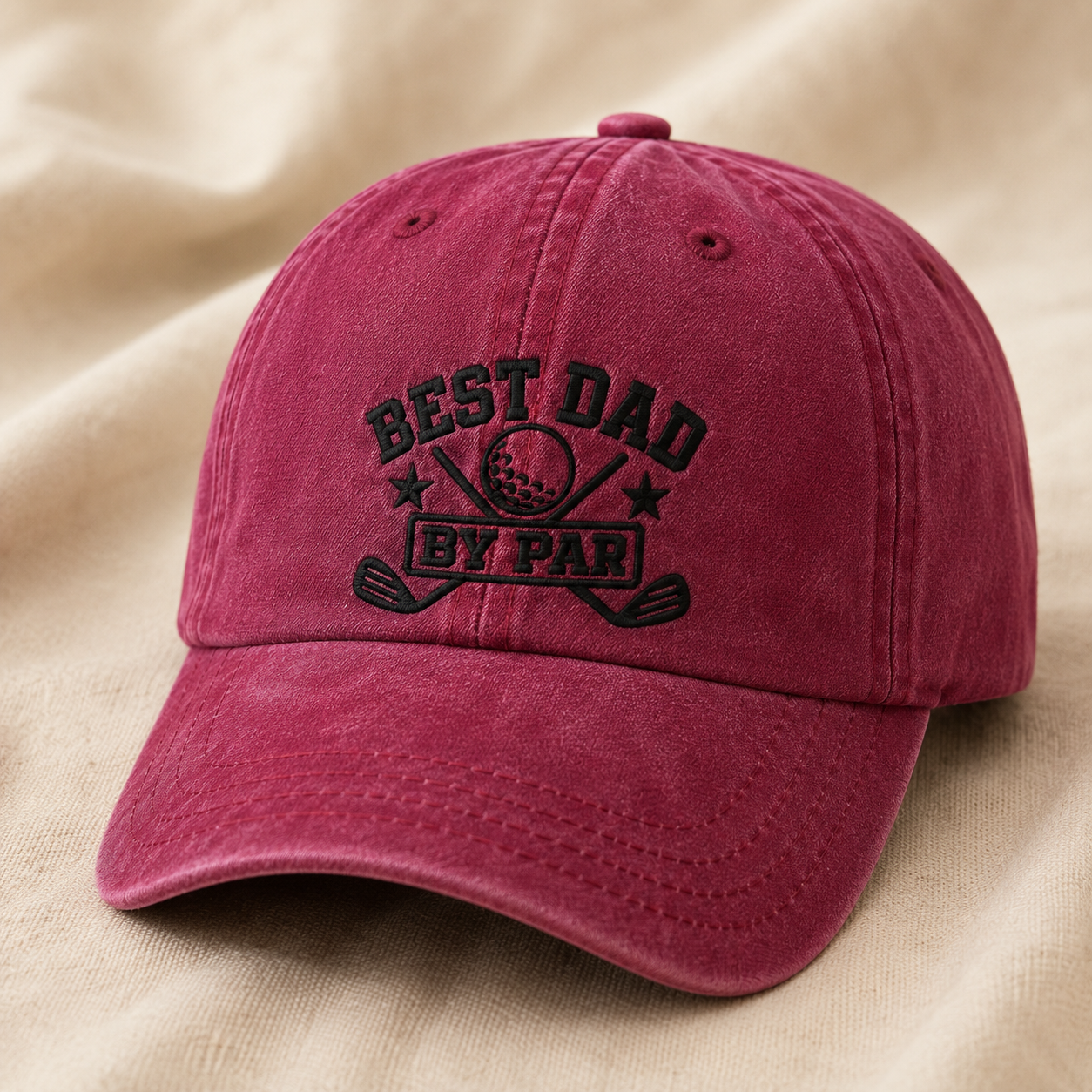 Best Dad By Par Washed Cap, Golf Dad Hat - Washed Cap - lifestyle view 2