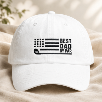 Dad By Par Golf Washed Cap, Funny Father's Day Hat for Golfers - Washed Cap - lifestyle view 2
