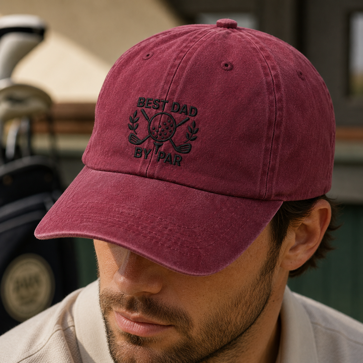 Best Dad By Par Washed Cap, Golf Dad Hat, Father's Day Gift - Washed Cap - lifestyle view 4